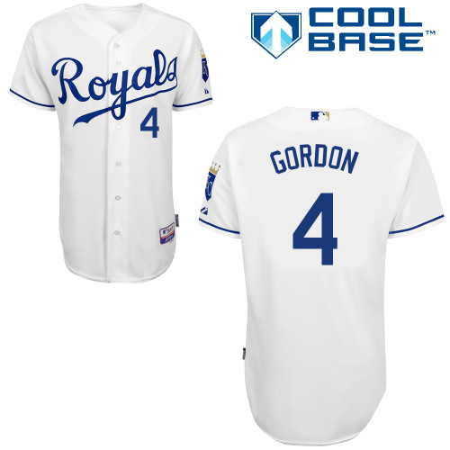 Alex Gordon #4 MLB Jersey-Kansas City Royals Men's Authentic Home White Cool Base Baseball Jersey